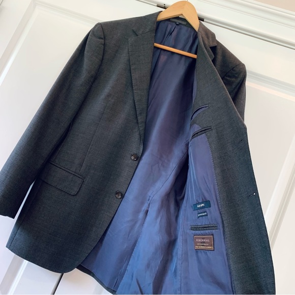 Suit Supply Blazer Vitale Barberis Canonico Super 110s Wool Jacket Gray Size 42L - Picture 6 of 9